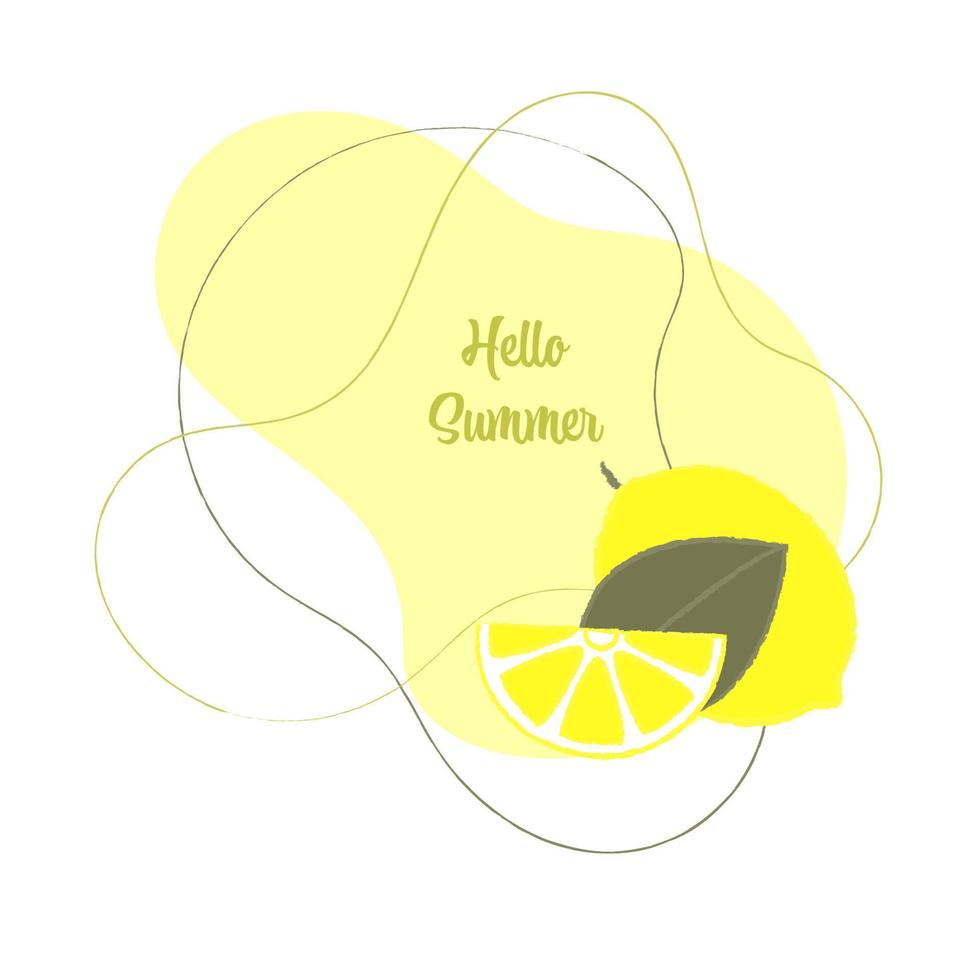 Bright Decorative Summer Abstract Background With Juicy Lemon. Perfect for Social Media, Banners, Printed Materials etc. vector
