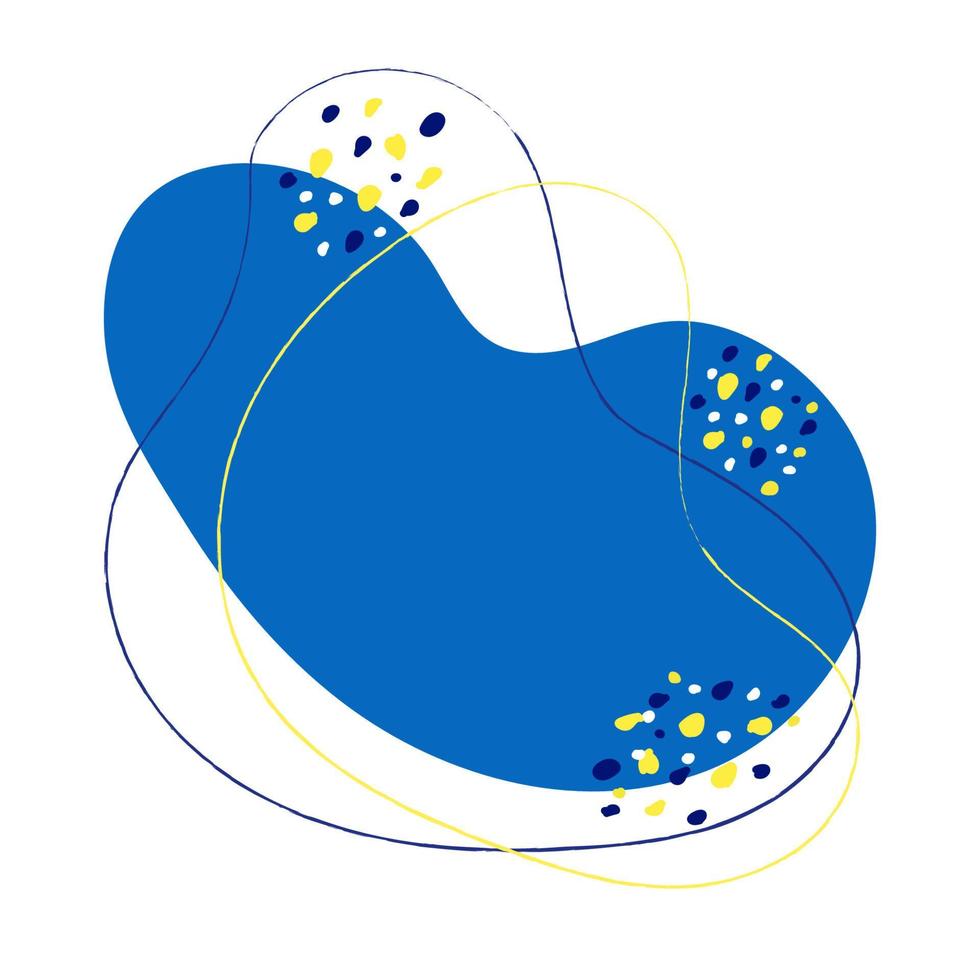 Bright Vector Abstract Background in Blue Yellow Colors With Brush Strokes and Spots. Perfect for Social Media, Banners, Printed Materials etc.