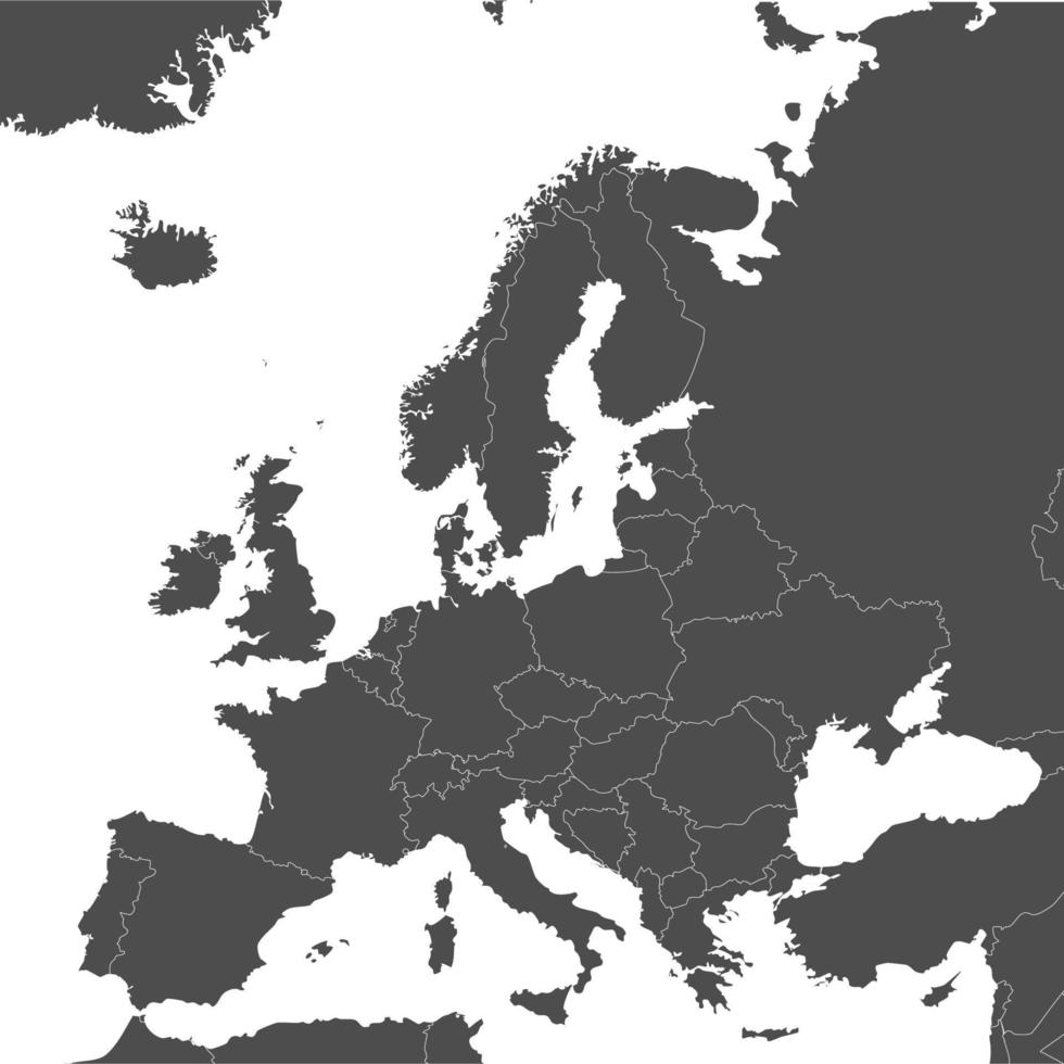 Map of Europe with borders vector