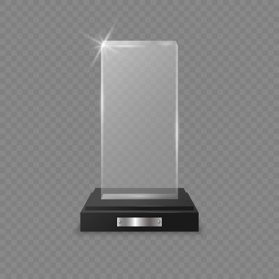 Glass trophy award vector