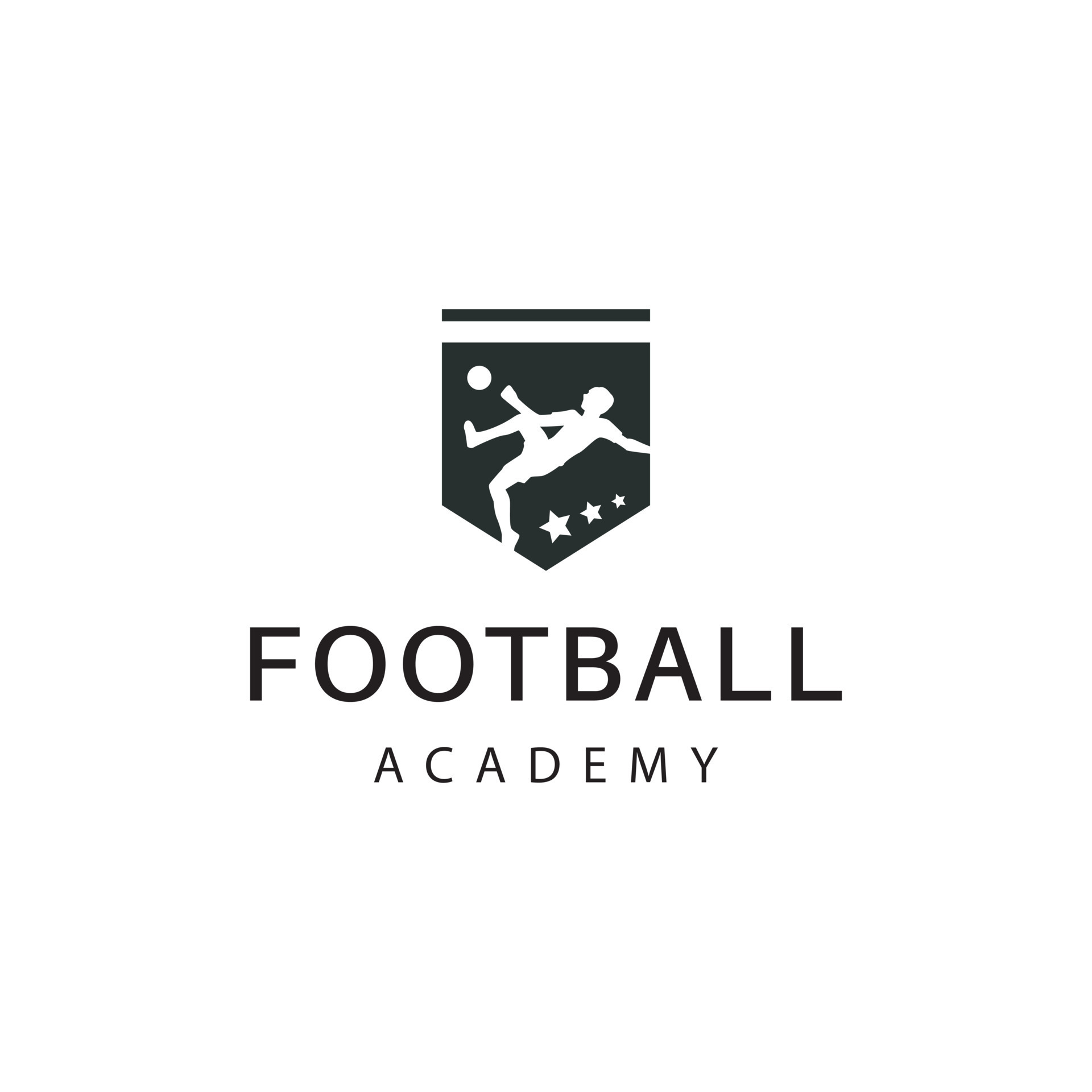 Football academy logo design 8066957 Vector Art at Vecteezy