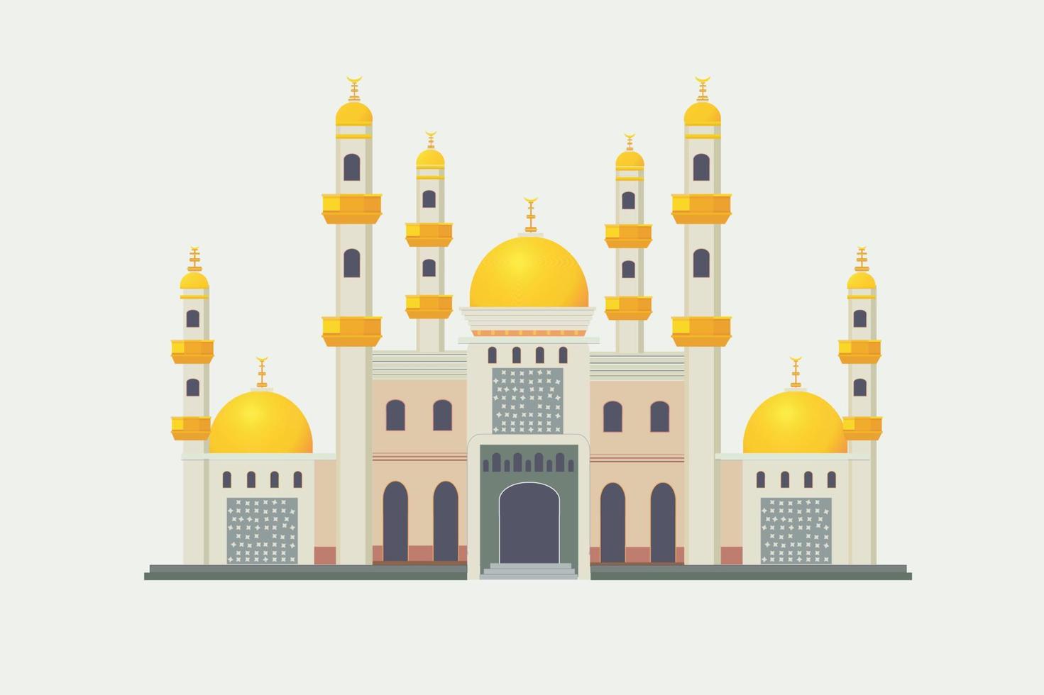 diseño islámico de la mezquita sobre fondo blanco vector