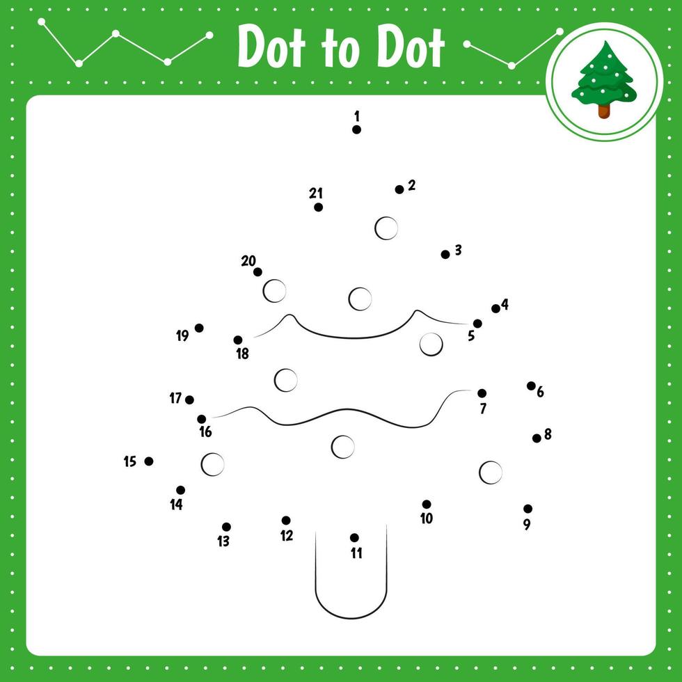 Connect the dots. Tree. vector