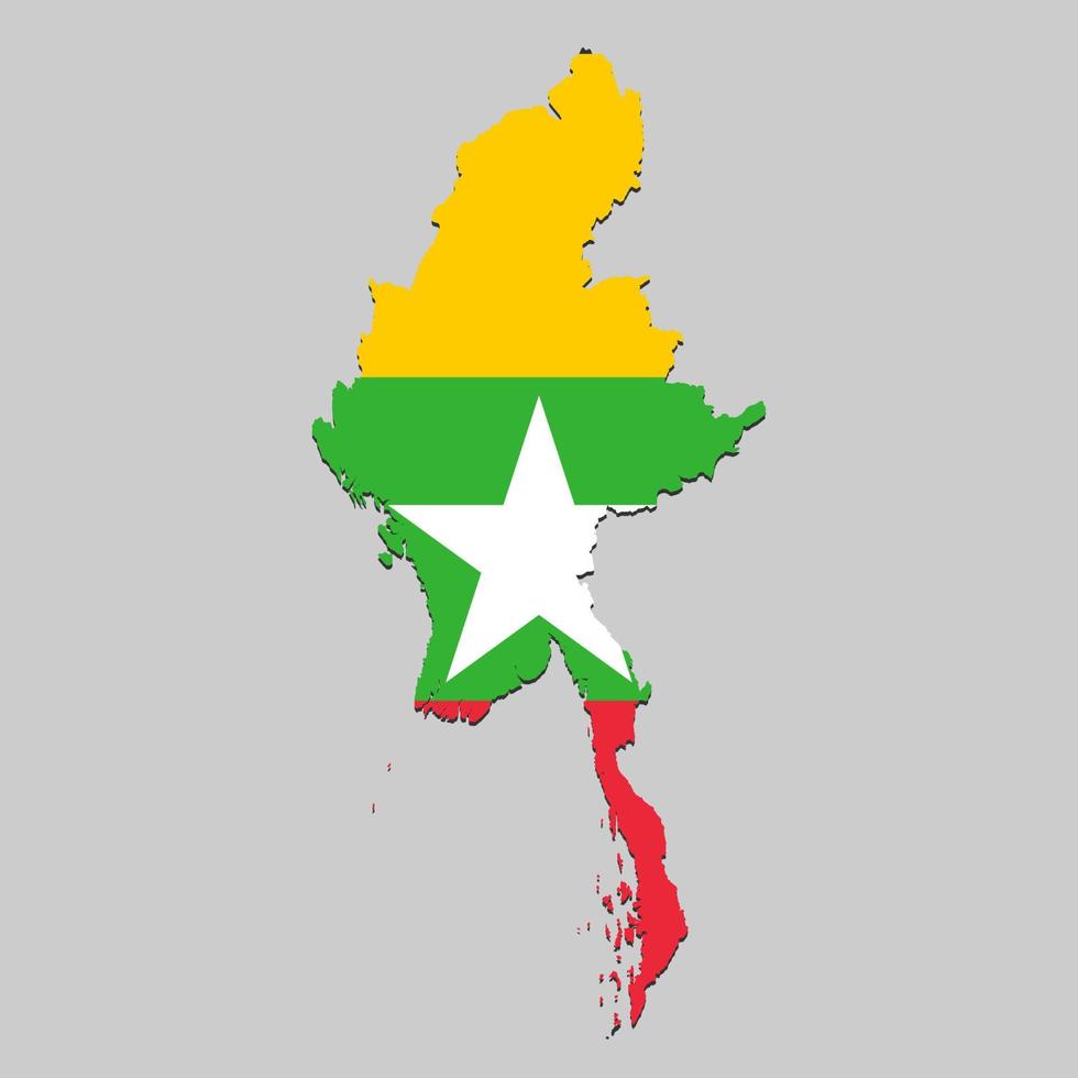 Map with national flag vector