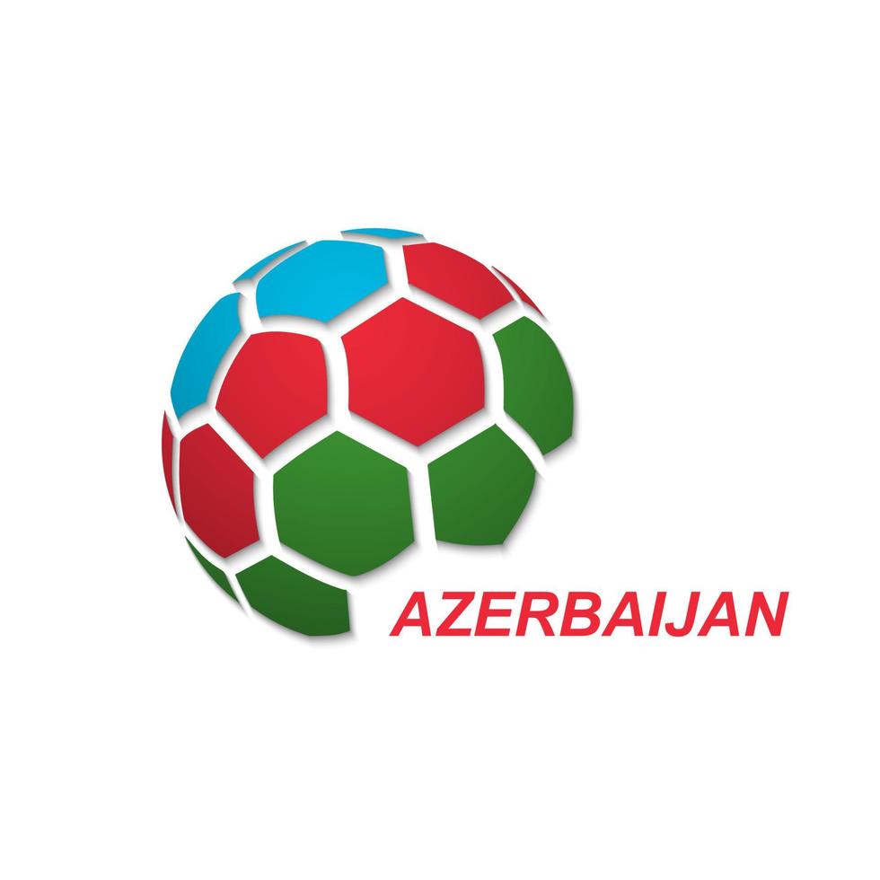 abstract soccer ball with national flag colors vector