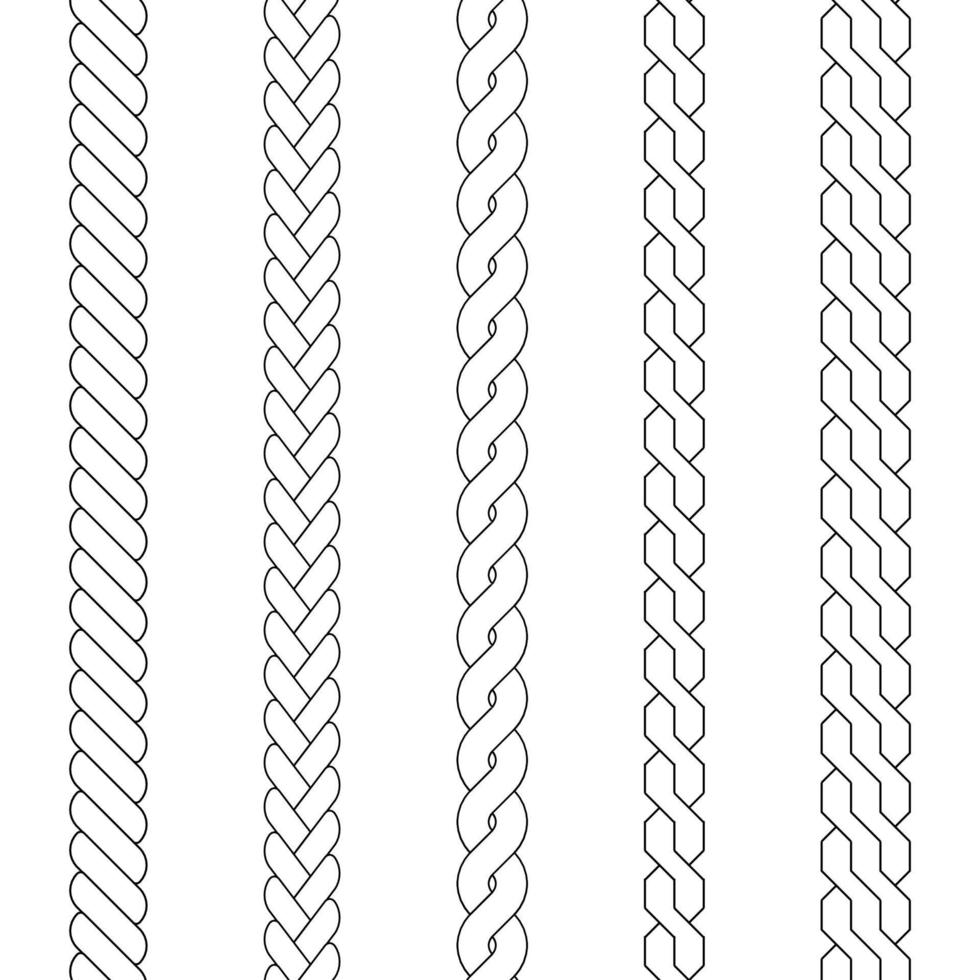 Plait and braid brush vector