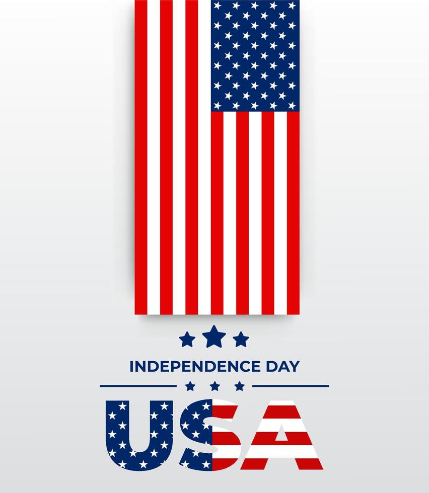 Cuatro de Julio. día de la Independencia. Estados Unidos de America. bandera vector