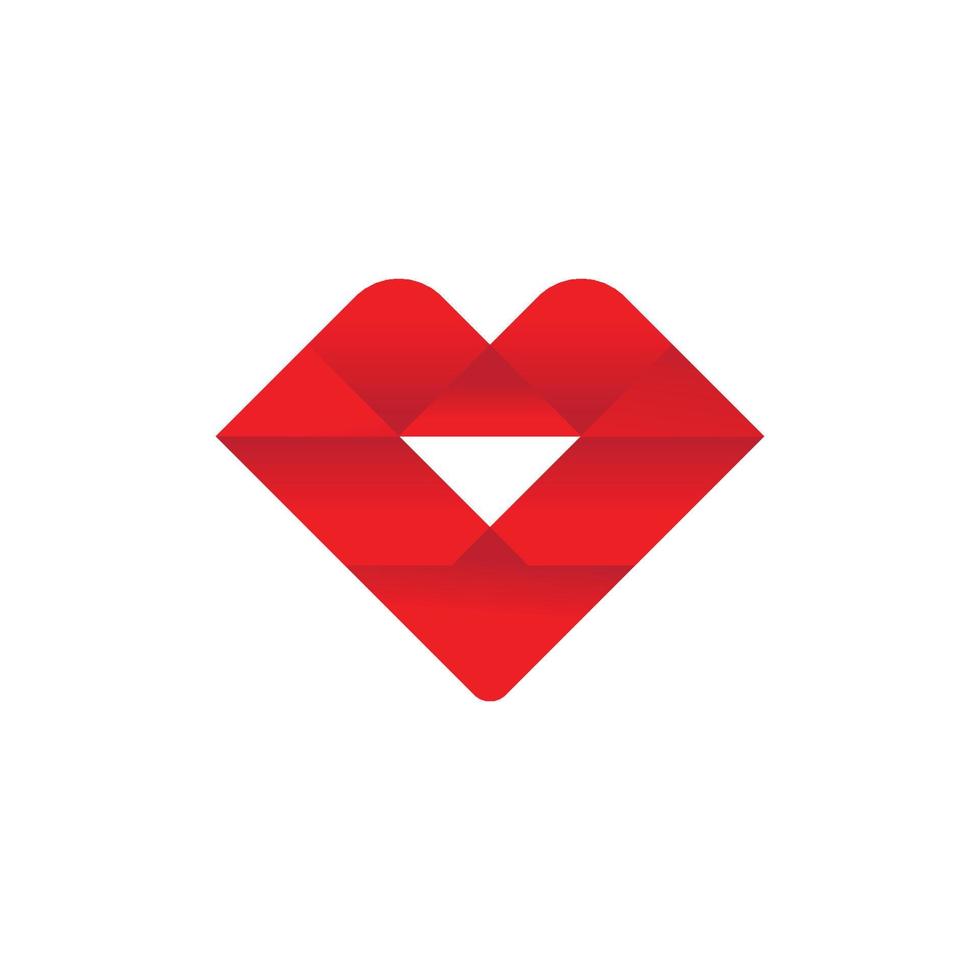 Lip Shape Red Heart Icon Crypto NFT vector