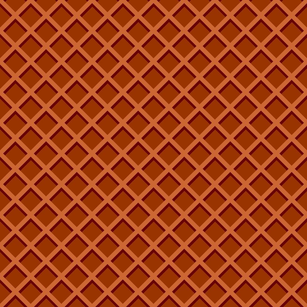 Ice cream waffle cone texture. Chocolate wafer background seamless pattern vector