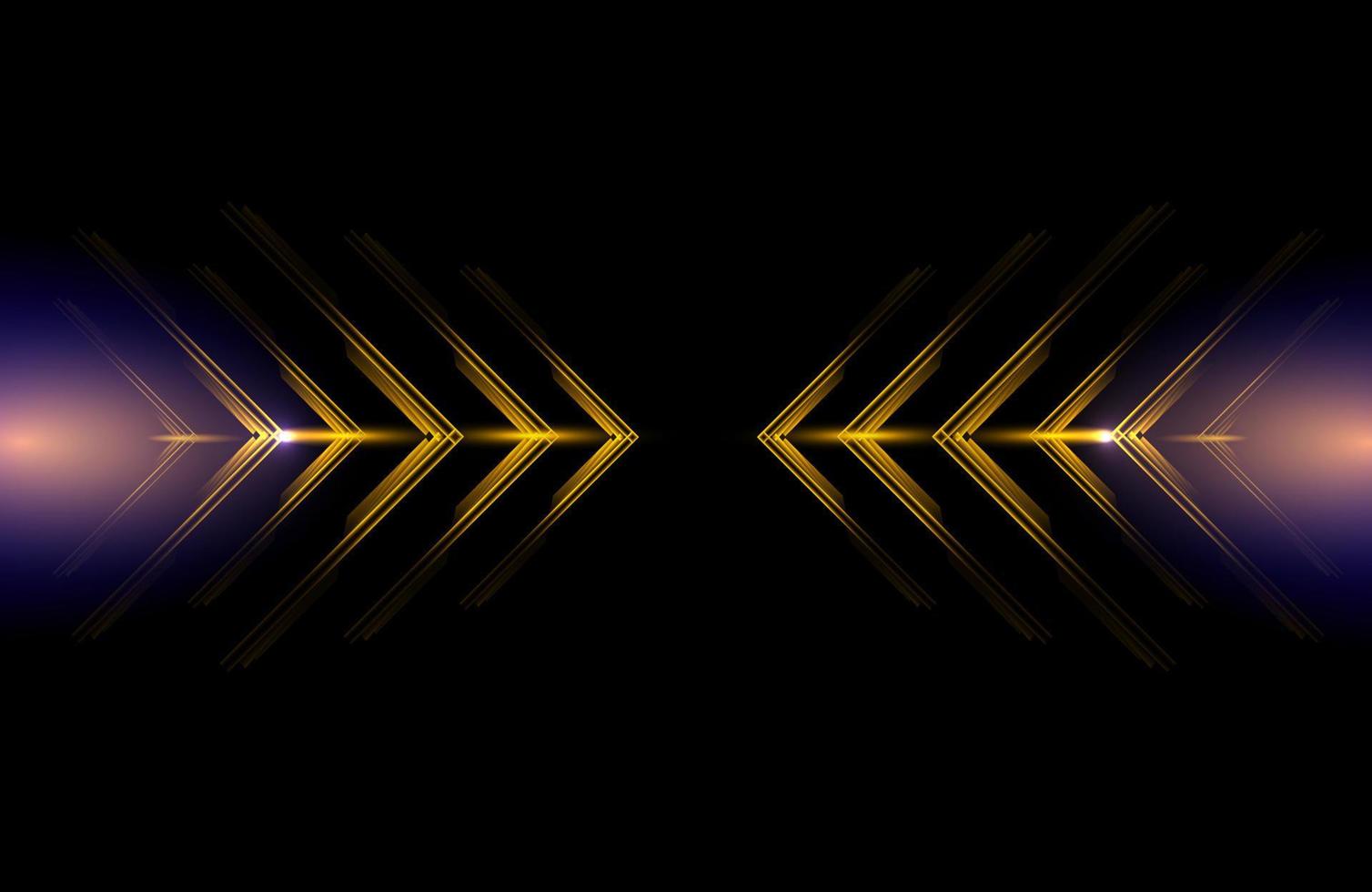 Abstract glowing motion arrow in dark background vector