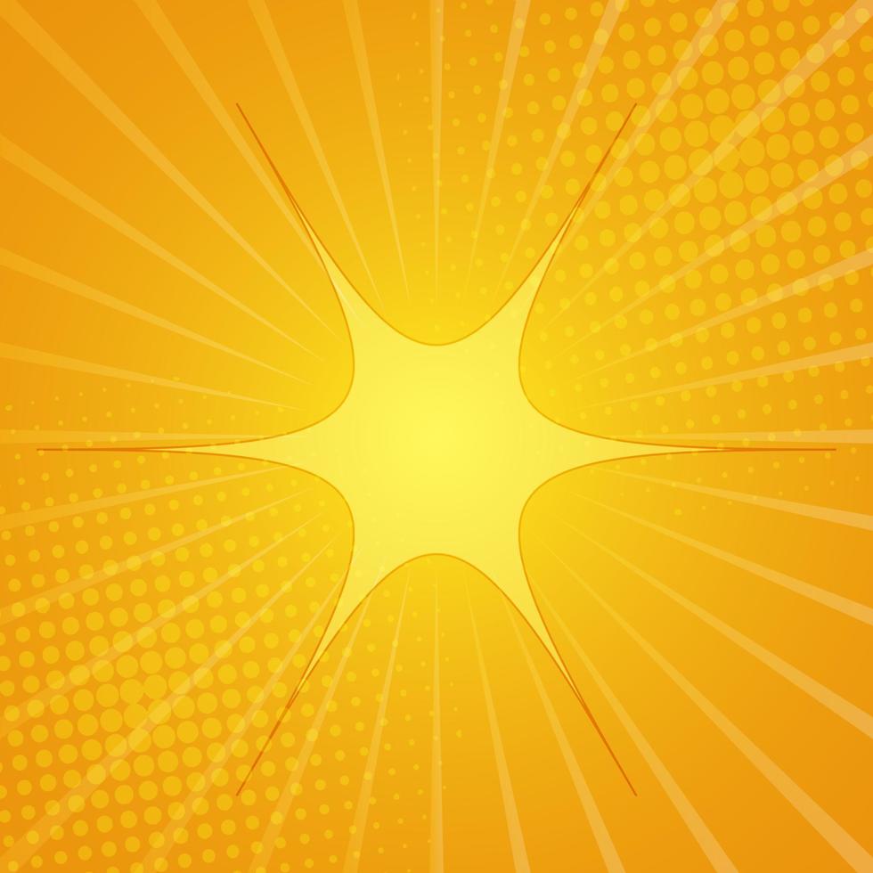 fondo de rayos retro de arte pop de sol naranja amarillo descargar vista previa ilustración de vector de fondo de rayos retro de sol naranja amarillo