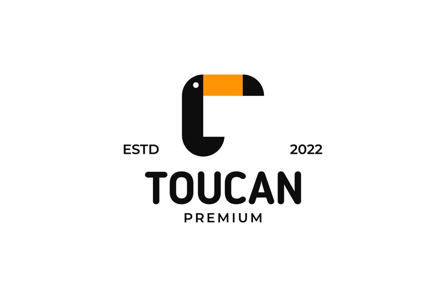 ilustración de diseño de logotipo de tucán animal plano vector