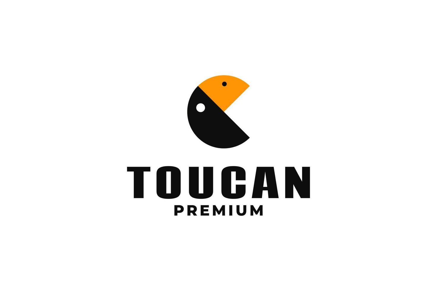 Flat animal toucan logo design illustration vector