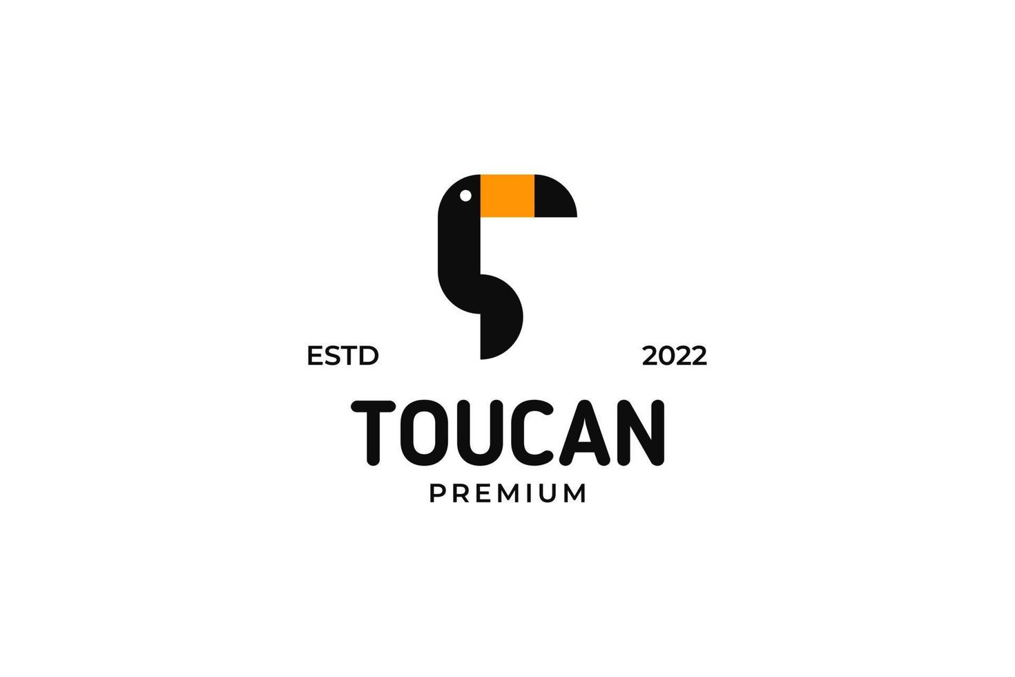 plantilla de ilustración de diseño de logotipo de tucán moderno vector