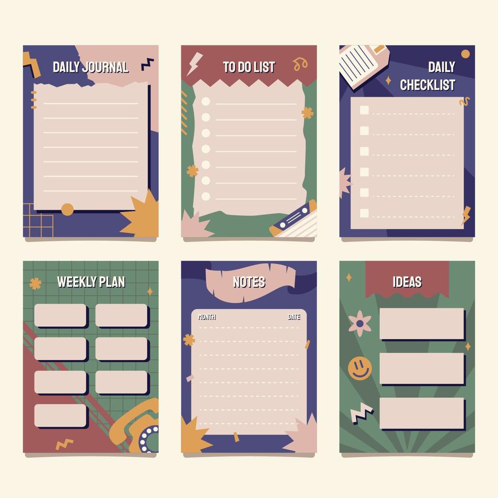 Journal Template with Vintage Theme vector