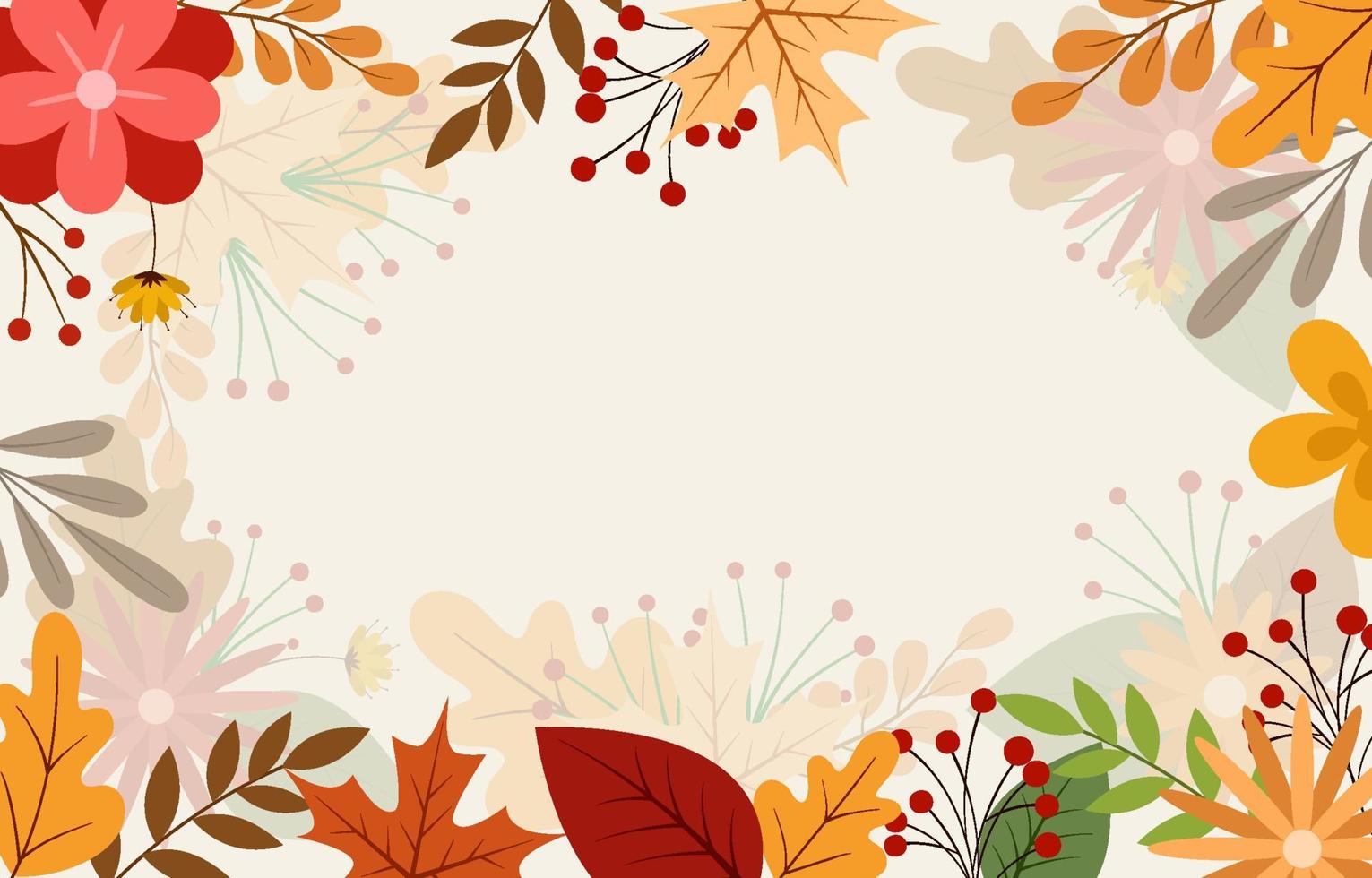 otoño fondo floral vector