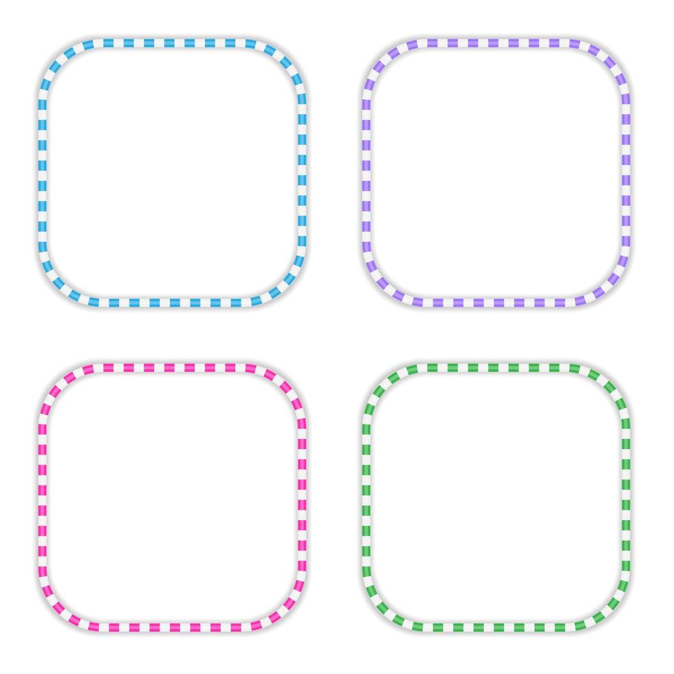 Frame and border style candy for icon game 4 color. vector