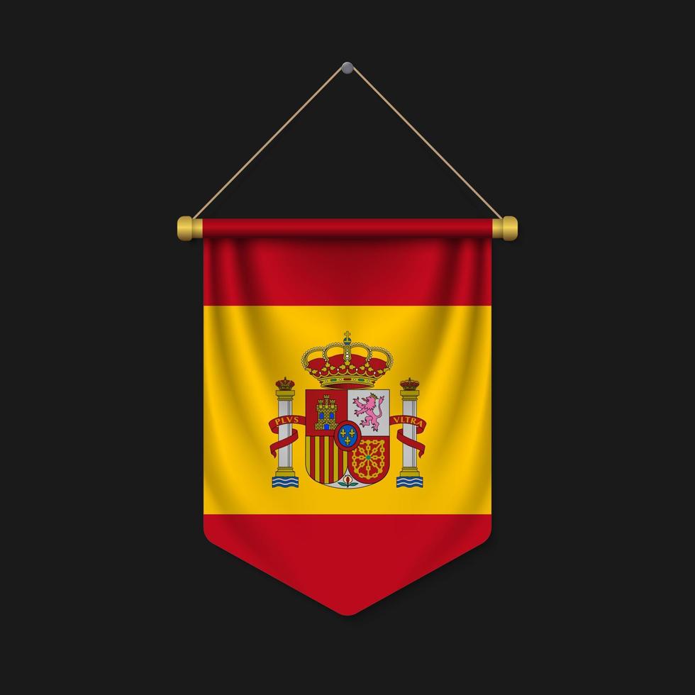 3d realistic pennant with flag vector