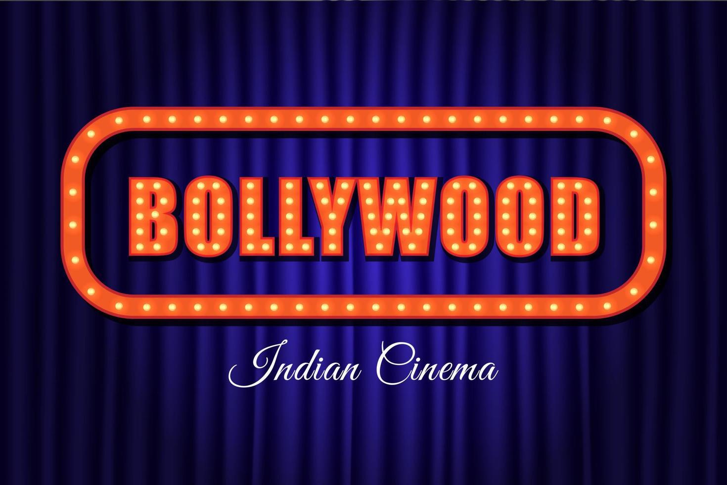 fondo vintage de cine indio de bollywood, vector