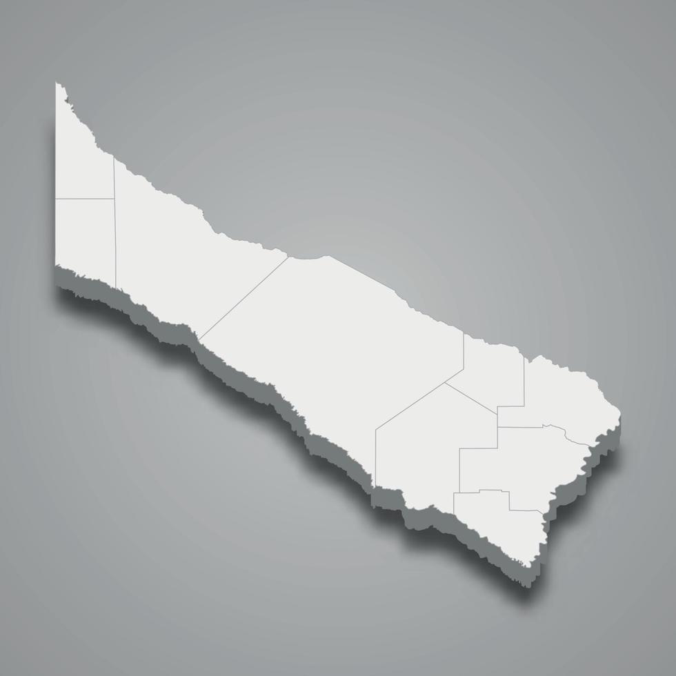 Mapa isométrico 3d de formosa es una provincia de argentina vector