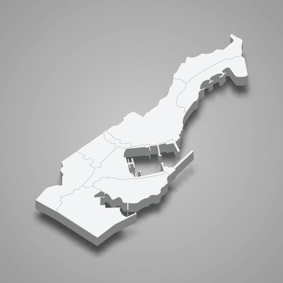 3d map with borders Template for your design vector