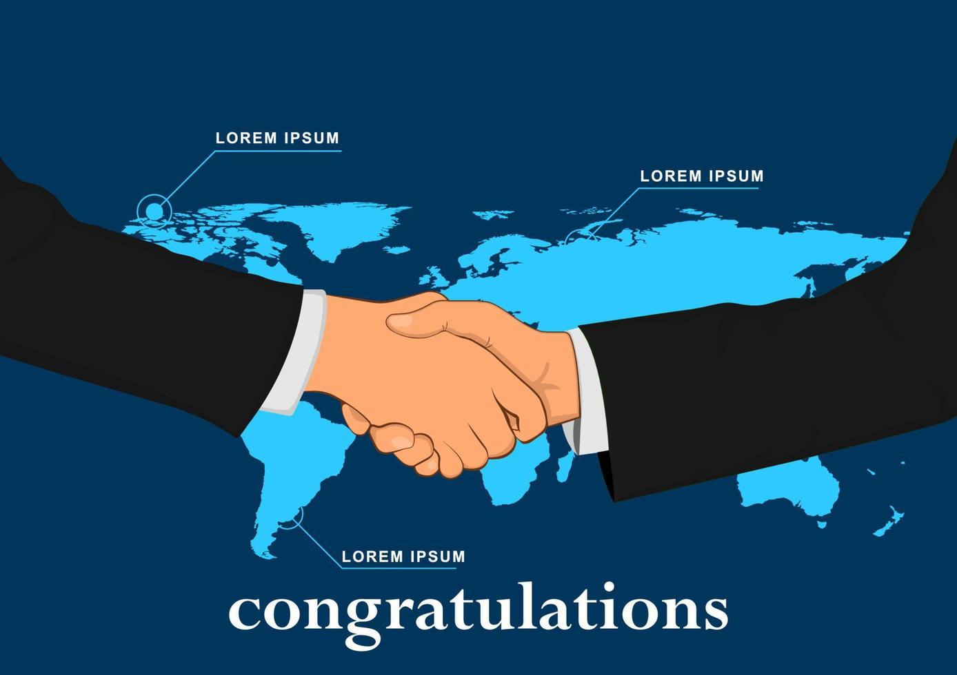 Drawing Graphics hand two businesspeople shaking hands concept successful negotiation for business vector