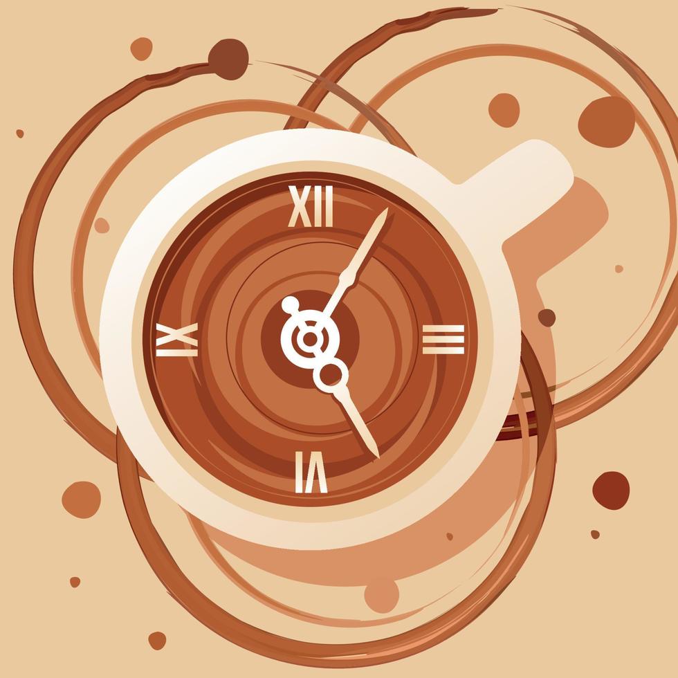 Coffee Time With Stain Concept vector