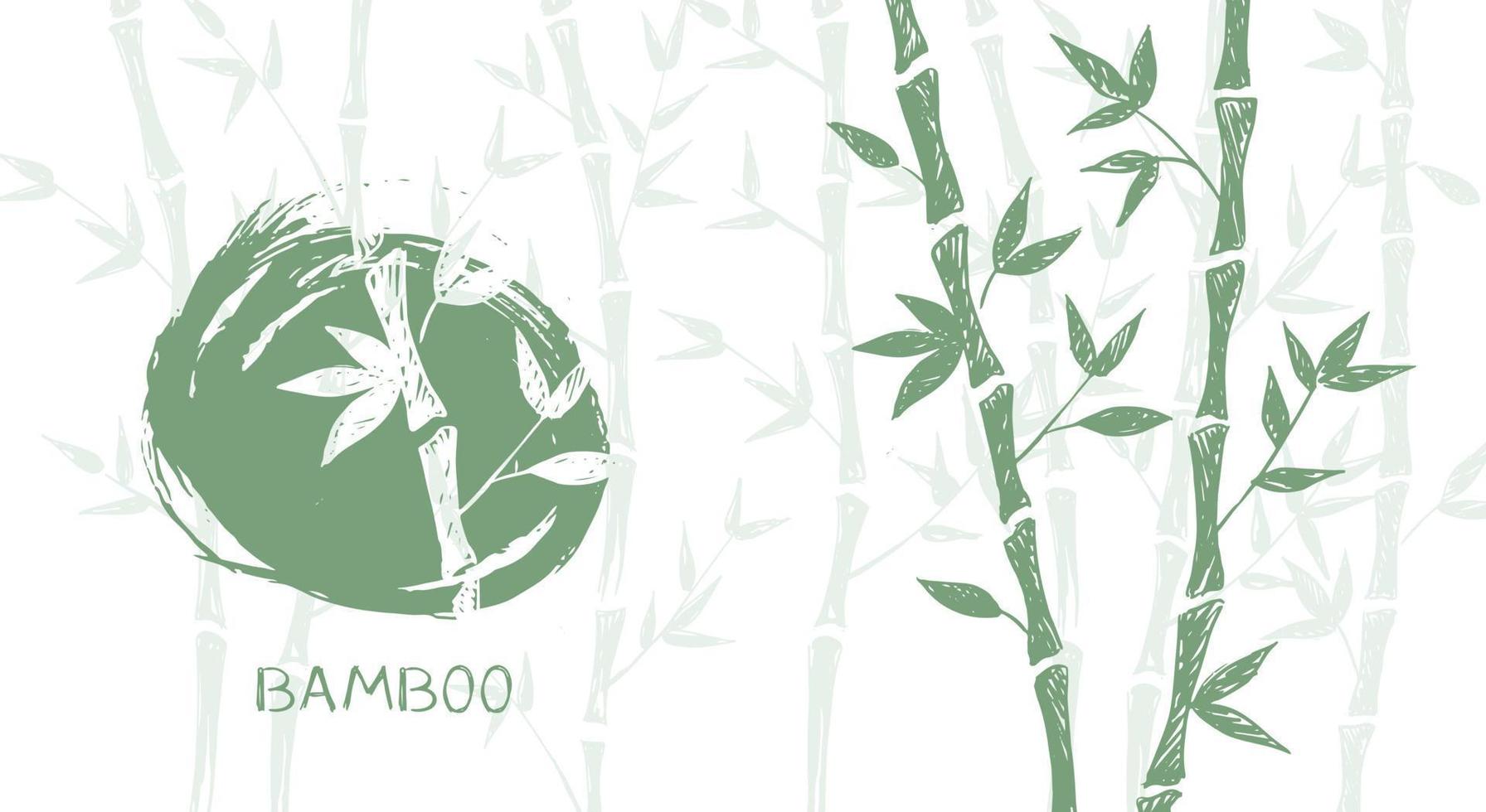 Bamboo tree. Hand drawn style. Vector illustrations.