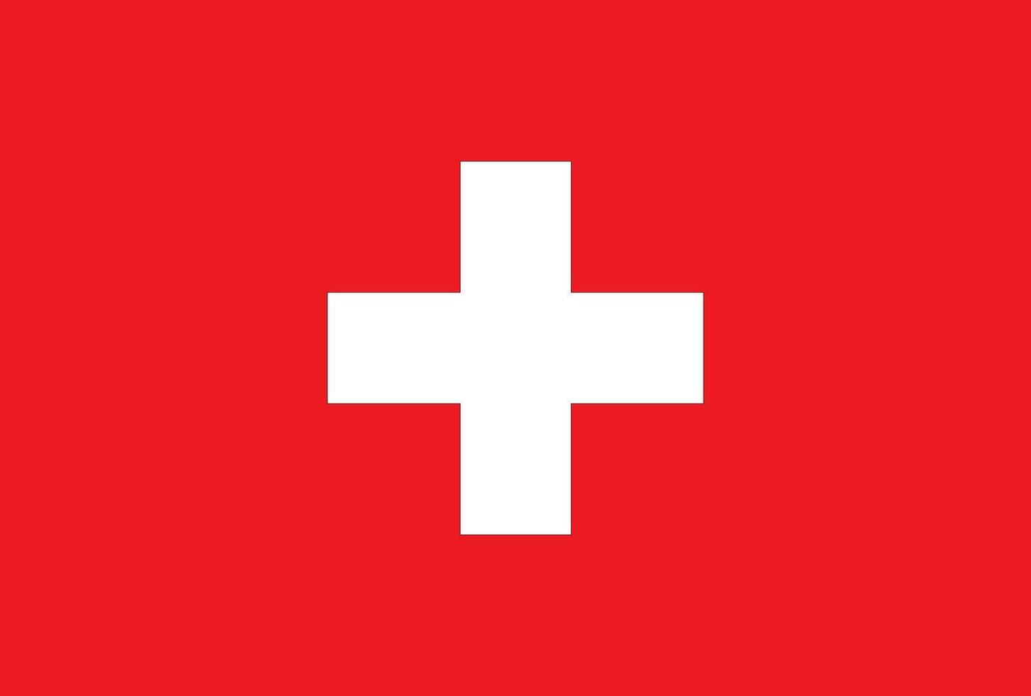 Flag of Swiss.Official proportion  dimension and colors. Vector Illustration