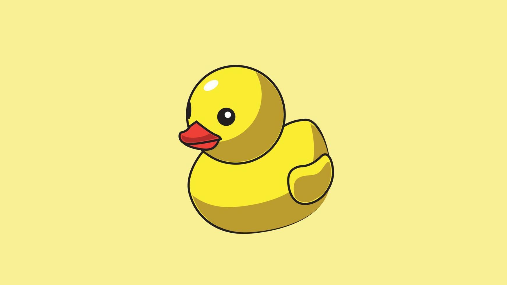 ilustración de vector amarillo de juguete de pato de goma