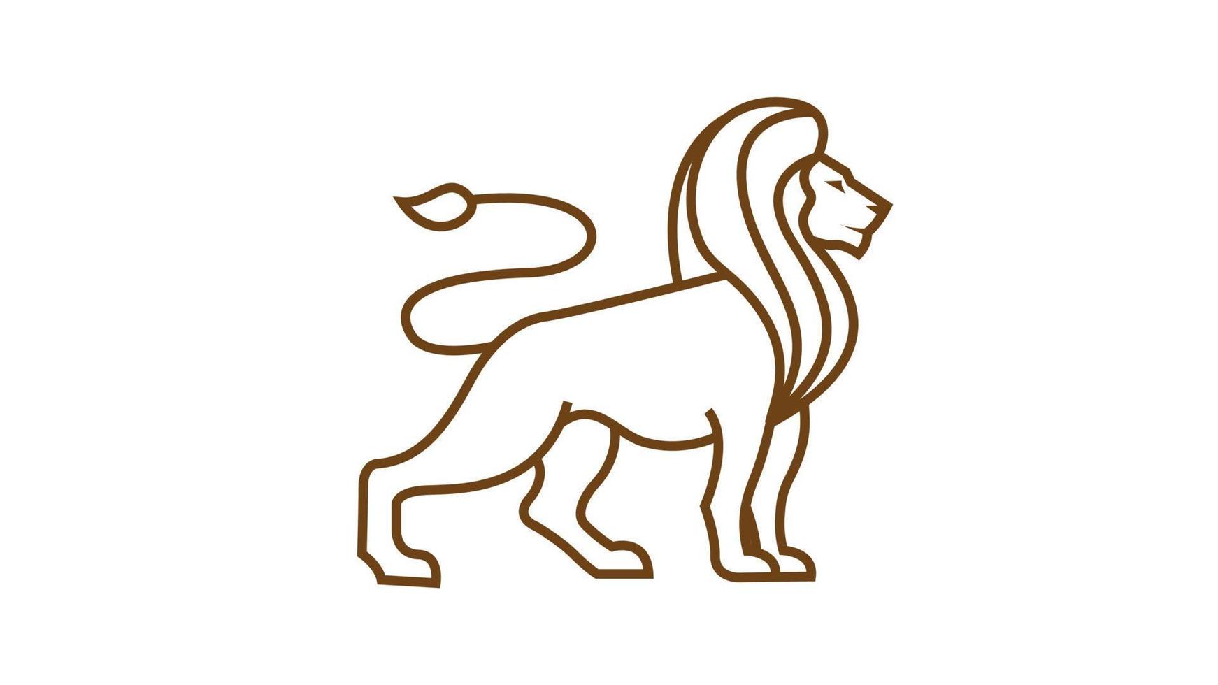 Lion line art logo vector illustration