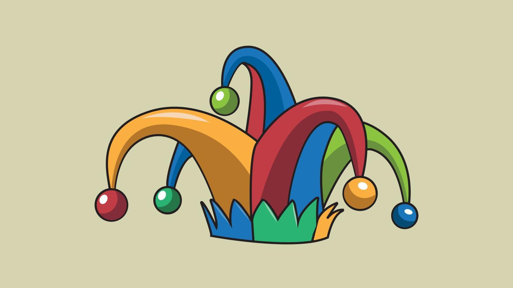 bufón sombrero colorido vector ilustración