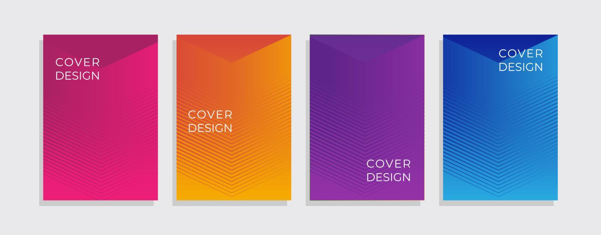Set of minimal covers design. Colourful gradient vector background. Modern template design for cover or web