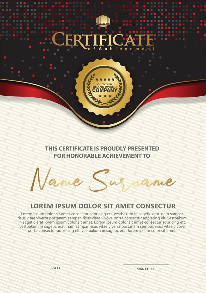 Certificate template with luxury and elegant texture modern pattern, diploma, Vector illustration