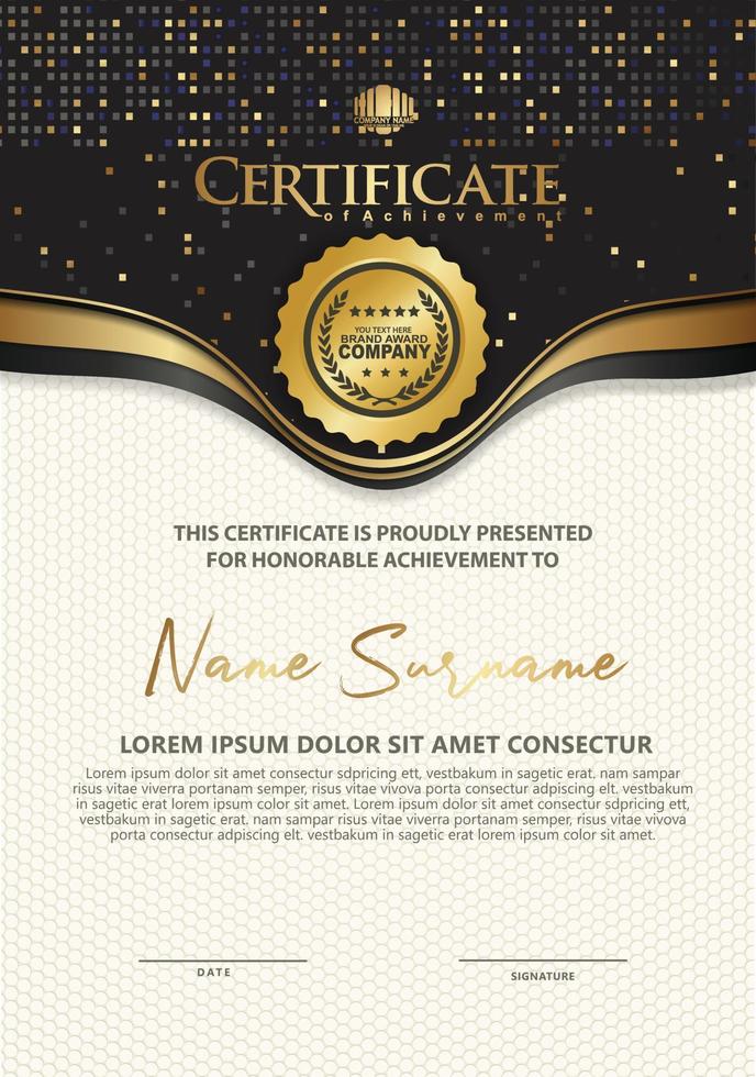 Certificate template with luxury and elegant texture modern pattern, diploma, Vector illustration