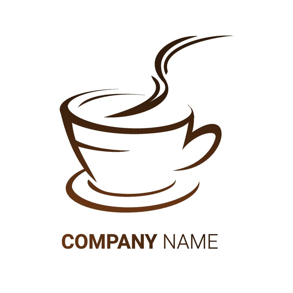 logotipo de taza de café o té para tienda de bebidas, menú de cafetería.  8070420 Vector en Vecteezy