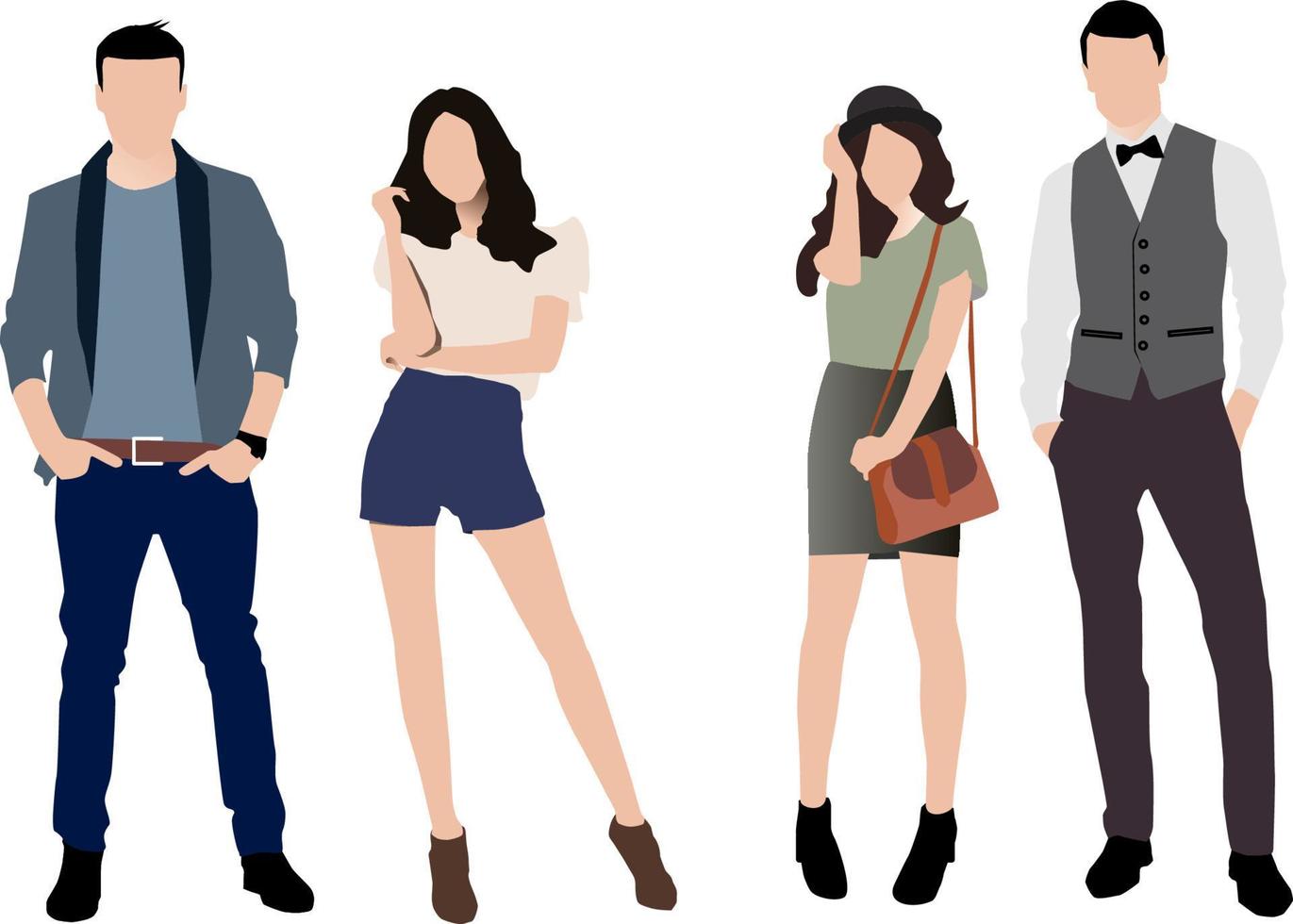 conjunto de personajes de hombre y mujer de negocios, ilustración de vector de dibujos animados aislado.