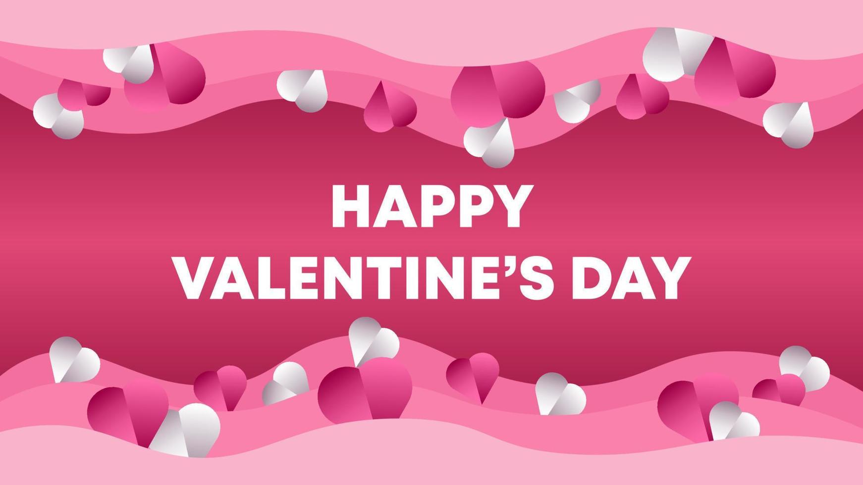 happy valentine's day banner template design, vector illustration