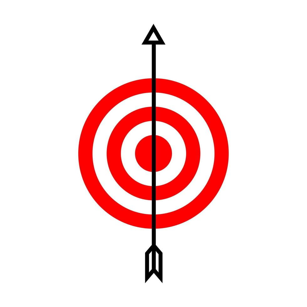 vector de flecha y tiro al blanco, concepto de tiro con arco o alcanzar la meta en los negocios.