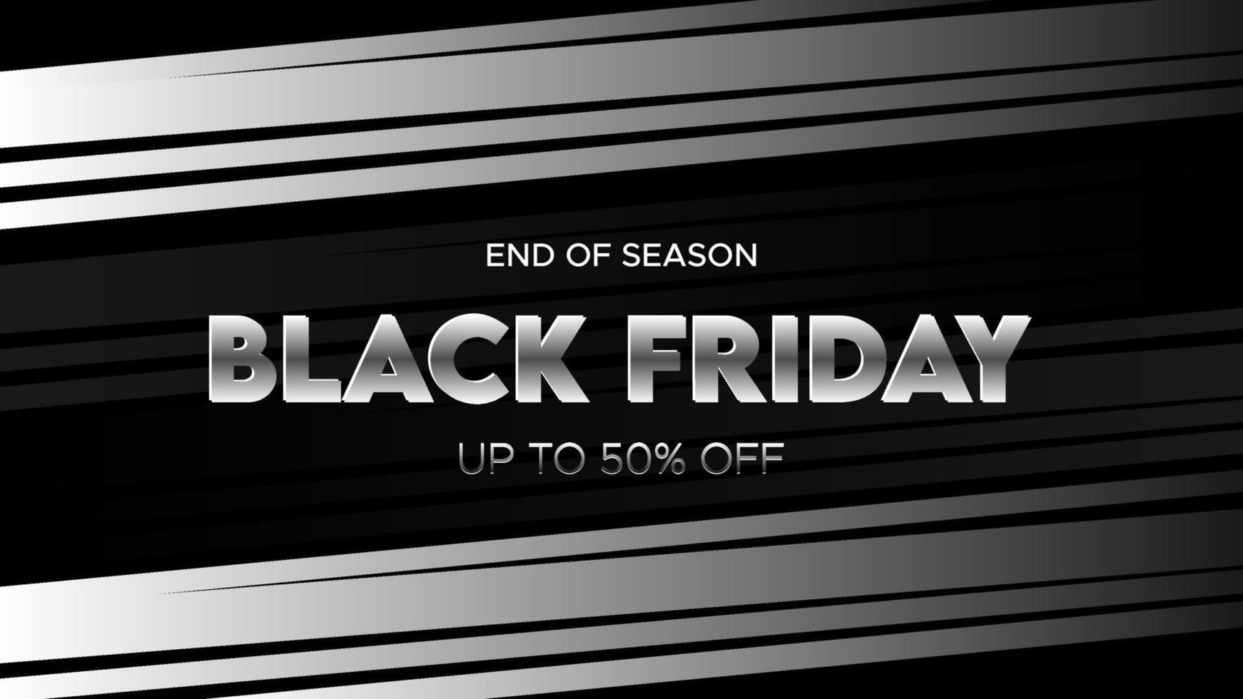 Vector illustration of Black Friday Sale banner template for advertising, header or website, Modern design with black and white background. shopping ads concept.