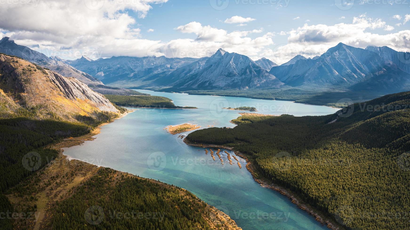 Turquoise lake in Canadian rockies at Assiniboine provincial park photo