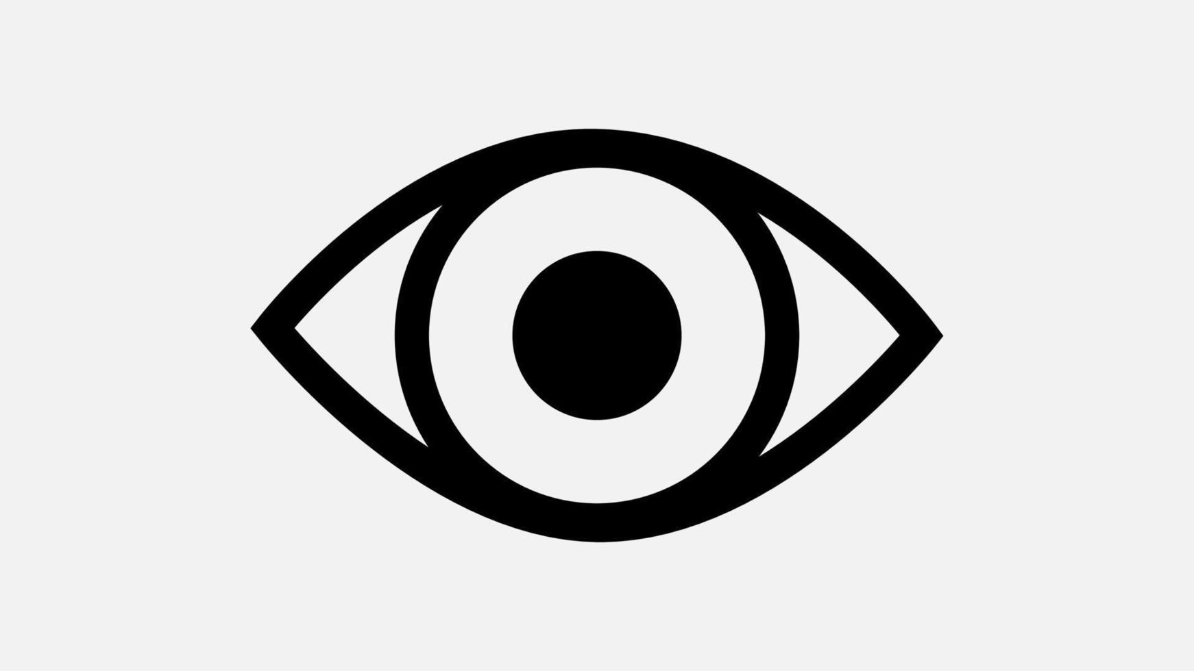 Vector eye icon in black and white color illustration
