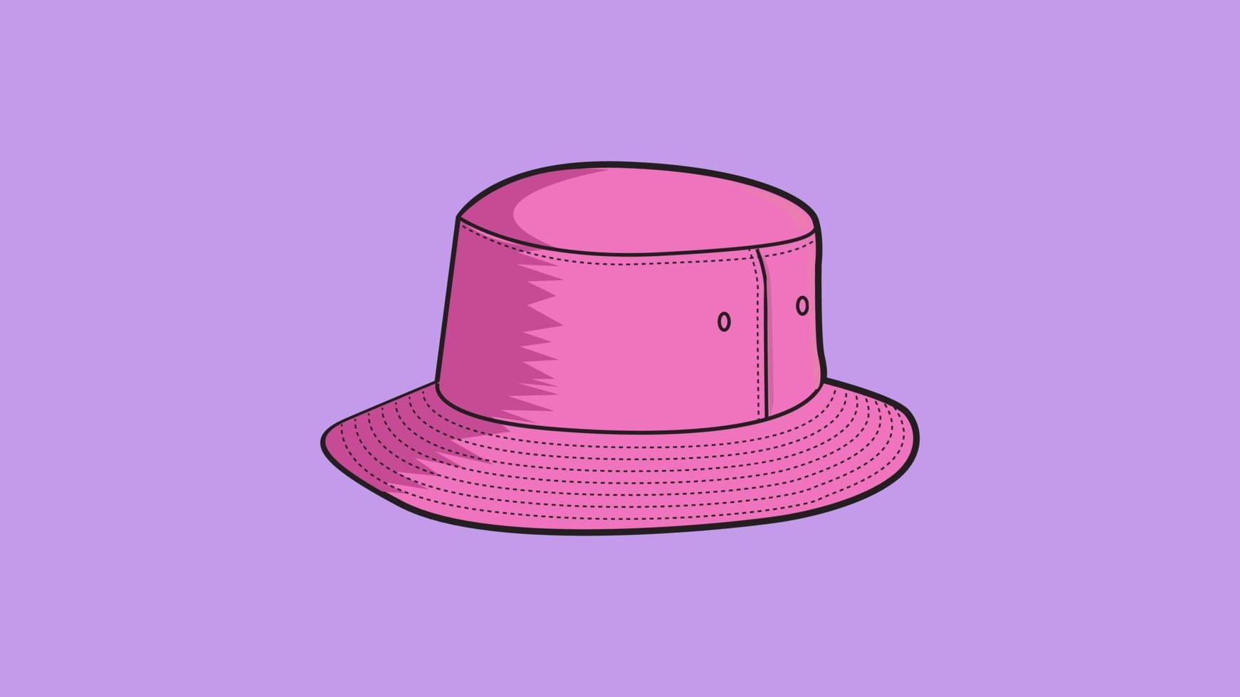 Pink bucket hat vector illustration