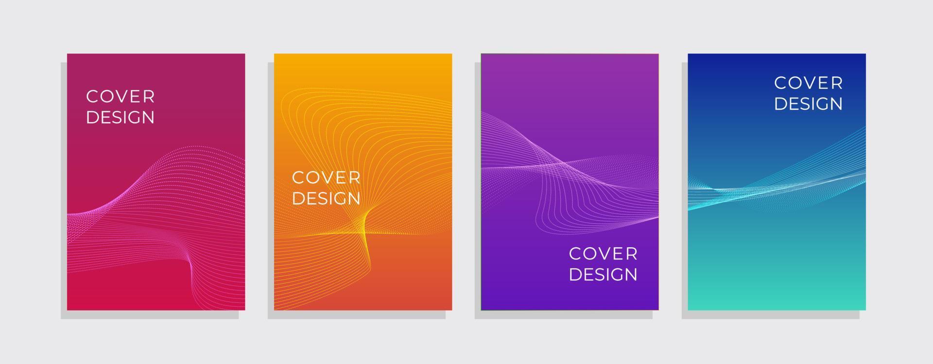 Set of minimal covers design. Colourful gradient vector background. Modern template design for cover or web