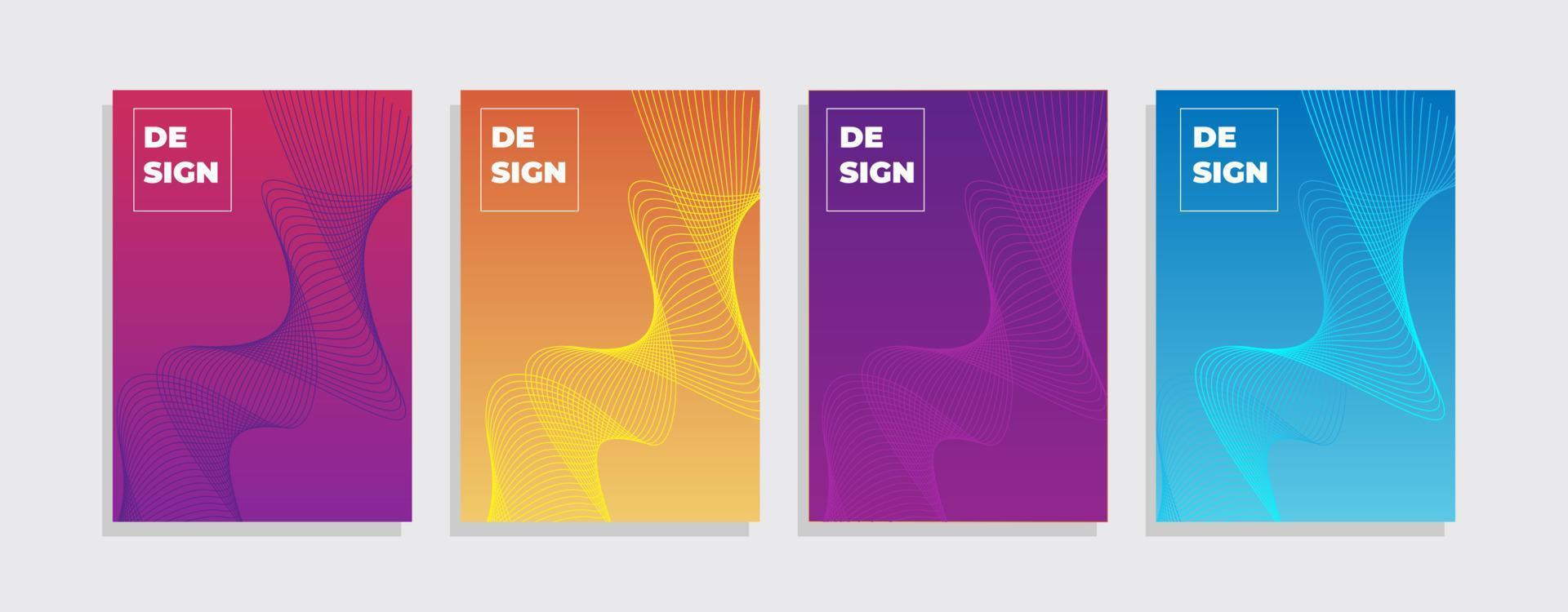 Set of minimal covers design. Colourful gradient vector background. Modern template design for cover or web