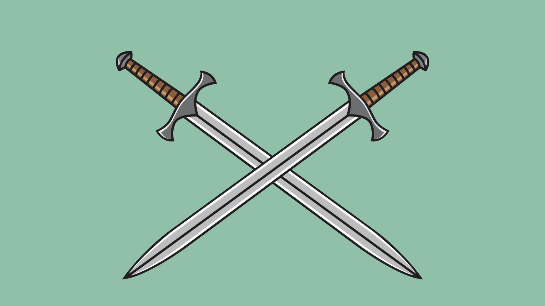 Crossed Swords Sketch Vector Illustration, Vectors