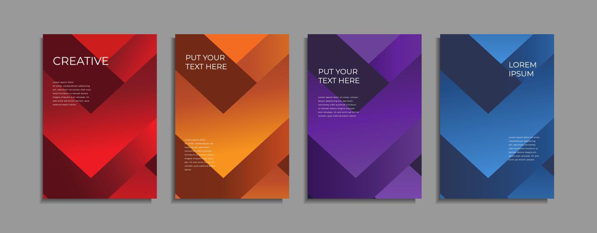 Set of minimal covers design. Colourful gradient vector background. Modern template design for cover or web