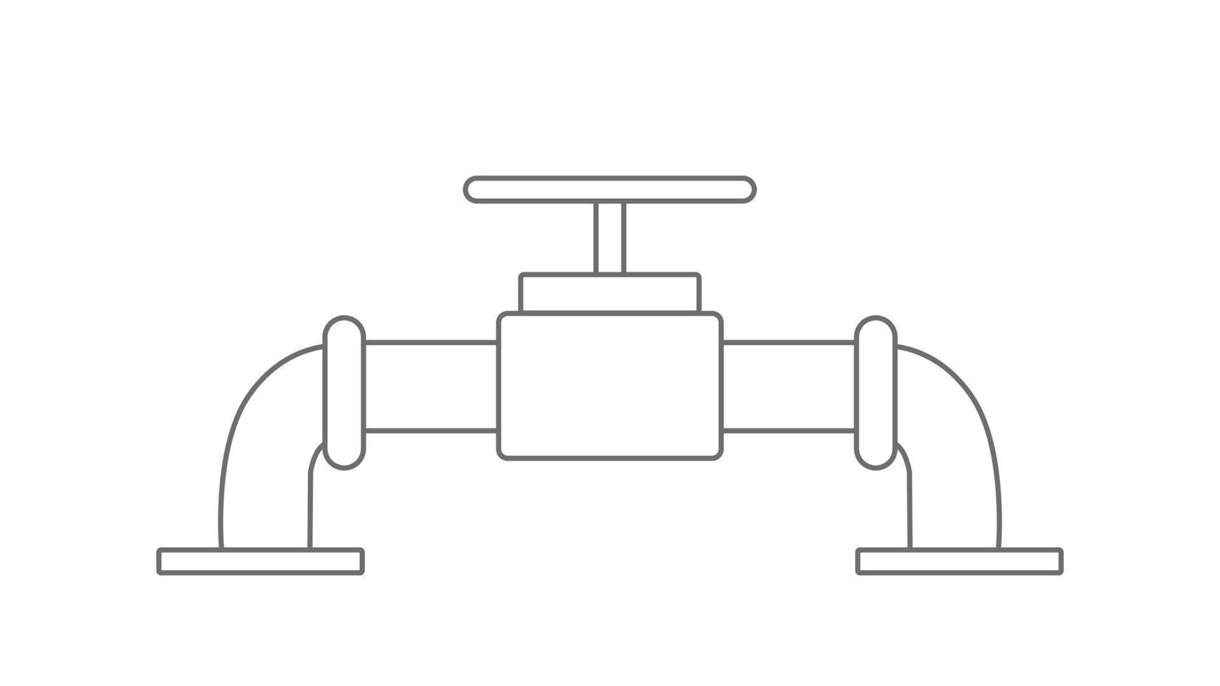 Gas pipe with valve icon vector illustration