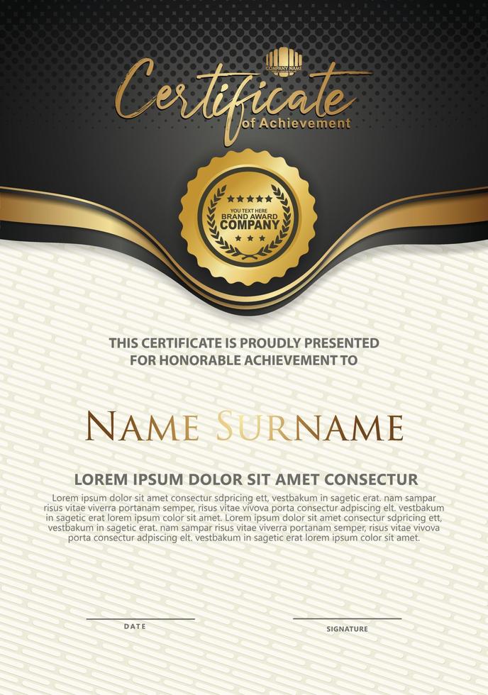 Certificate template with luxury and elegant texture modern pattern, diploma, Vector illustration