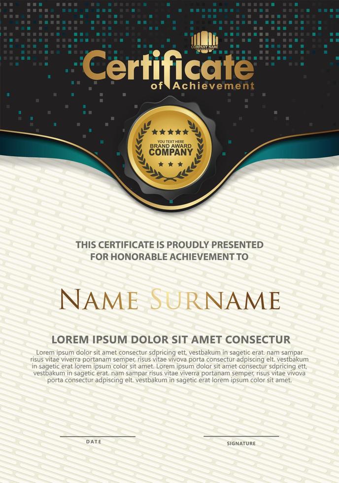 Certificate template with luxury and elegant texture modern pattern, diploma, Vector illustration